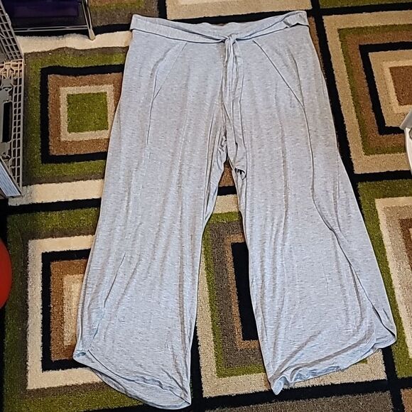 NEW NWT Charlie Paige Heather Grey Shea Tulip Pants With Tie Waistband Size XL - Picture 1 of 8